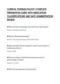 CLINICAL PHARMACOLOGY COMPLETE&NewLine;PREPARATION GUIDE WITH MEDICATION&NewLine;CLASSIFICATIONS AND SAFE ADMINISTRATION&NewLine;REVIEW