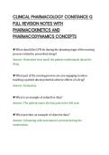 CLINICAL PHARMACOLOGY CONSTANCE G&NewLine;FULL REVISION NOTES WITH&NewLine;PHARMACOKINETICS AND&NewLine;PHARMACODYNAMICS CONCEPTS