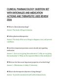 CLINICAL PHARMACOLOGY QUESTION SET&NewLine;WITH RATIONALES AND MEDICATION&NewLine;ACTIONS AND THERAPEUTIC USES REVIEW&NewLine;2026