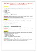 BIOD 322 Neuroscience &vert; Comprehensive Final Exam Questions&NewLine;With Answers and detailed Rationales