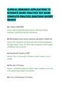 CLINICAL RESEARCH APPLICATIONS TO&NewLine;EVIDENCE BASED PRACTICE TEST BANK&NewLine;COMPLETE PRACTICE QUESTIONS EXPERT&NewLine;REVIEW&NewLine;