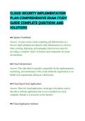CLOUD SECURITY IMPLEMENTATION&NewLine;PLAN COMPREHENSIVE EXAM STUDY&NewLine;GUIDE COMPLETE QUESTIONS AND&NewLine;SOLUTIONS&NewLine;