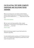 CLR 110 ACTUAL TEST PAPER COMPLETE&NewLine;QUESTIONS AND SOLUTIONS TESTED&NewLine;ANSWERS