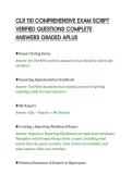 CLR 110 COMPREHENSIVE EXAM SCRIPT&NewLine;VERIFIED QUESTIONS COMPLETE&NewLine;ANSWERS GRADED APLUS&NewLine;