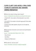 CLR110 CLARITY DATA MODEL 4 FINAL PAPER&NewLine;COMPLETE QUESTIONS AND ANSWERS&NewLine;VERIFIED PREPARATION&NewLine;