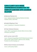 CLR110 CLARITY DATA MODEL&NewLine;COMPREHENSIVE EXAMINATION TEST&NewLine;COMPLETE QUESTIONS WITH ACCURATE&NewLine;SOLUTIONS
