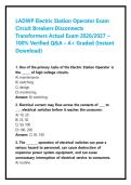 LADWP Electric Station Operator Exam Circuit Breakers Disconnects Transformers Actual Exam 2026&sol;2027 &ndash; 100&percnt; Verified Q&A &ndash; A&plus; Graded &lpar;Instant Download&rpar;