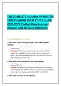 THE COMPLETE INDIANA NAVIGATOR CERTIFICATION EXAM STUDY GUIDE 2026-2027 Verified Questions and Answers with Detailed Rationales