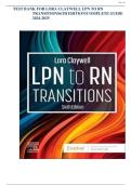 LPN to RN Transitions &ndash; 6th Edition &lpar;Lora Claywell&rpar; &vert; Complete Test Bank with Questions and Answers &vert; All Chapters&NewLine;