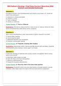 BSN Pediatric Nursing &vert; Final Exam Version 3 Questions With&NewLine;Answers and detailed Rationales