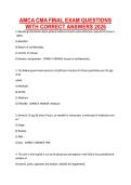 AMCA CMA FINAL EXAM QUESTIONS WITH CORRECT ANSWERS 2025