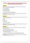 BSN Advanced Pharmacology &vert; Final Exam Version 2 Questions&NewLine;With Answers and detailed Rationales