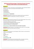 BSN Advanced Pharmacology &vert; Final Exam Version 3 Practice&NewLine;Questions With Answers and detailed Rationales