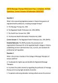 CMTO Massage Therapy MCQ Exam Prep &vert; Complete  ACTUAL &NewLine;Questions&comma; Correct Answers & Rationales 2026&sol;2027 