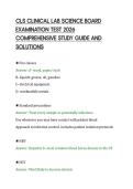CLS CLINICAL LAB SCIENCE BOARD&NewLine;EXAMINATION TEST 2026&NewLine;COMPREHENSIVE STUDY GUIDE AND&NewLine;SOLUTIONS