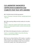 CLS LABORATORY DIAGNOSTICS&NewLine;CERTIFICATION EXAMINATION 2026&NewLine;COMPLETE STUDY PACK WITH ANSWERS&NewLine;