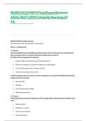 NURS 5433 FNP II Final Exam Review &lpar;2026&sol;2027&rpar; &lpar;PDF&rpar; &vert; Family Nursing &vert; UTA