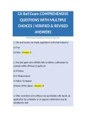 CA Bail Exam COMPREHENSIVE QUESTIONS WITH MULTIPLE CHOICES VERIFIED & REVISED ANSWERS
