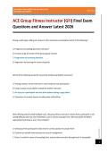 ACE Group Fitness Instructor &lpar;GFI&rpar; Final Exam Questions and Answer Latest 2026