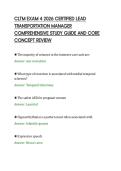CLTM EXAM 4 2026 CERTIFIED LEAD&NewLine;TRANSPORTATION MANAGER&NewLine;COMPREHENSIVE STUDY GUIDE AND CORE&NewLine;CONCEPT REVIEW
