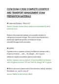 CLTM EXAM 4 2026 COMPLETE LOGISTICS&NewLine;AND TRANSPORT MANAGEMENT EXAM&NewLine;PREPARATION MATERIALS&NewLine;