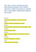 HESI&comma; HESI A2&comma; HESI A2 VOCABULARY EXAM QUESTIONS AND ANSWERS LATEST UPDATED 2026&sol;2027 A COMPLETE SOLUTION ALL ANSWERS GET IT 100&percnt; CORRECT VERIFIED BEST GRADED A&plus; FOR SUCCESS