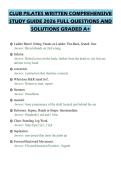CLUB PILATES WRITTEN COMPREHENSIVE&NewLine;STUDY GUIDE 2026 FULL QUESTIONS AND&NewLine;SOLUTIONS GRADED A&plus;