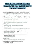 CLUB PILATES WRITTEN PRACTICE&NewLine;EXAMINATION 2026 QUESTIONS WITH&NewLine;ANSWERS GRADED A&plus;&NewLine;
