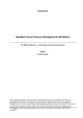 Canadian Human Resource Management 12th Edition Test Bank and Solutions