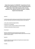 Virginia State Inspection Test 2026&sol;2027 &vert; Comprehensive Practice&NewLine;Examination &vert; High-Yield Questions&comma; Answers & Detailed Rationales &vert;&NewLine;Virginia Motor Vehicle Safety Inspection&comma; Brakes&comma; Steering&comma;&NewLine;Suspension&comma; Tires&comma; Lighting & Inspection Procedures &vert; Comp