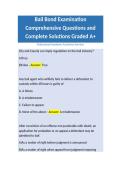 Bail Bond Examination Comprehensive Questions and Complete Solutions Graded A&plus;