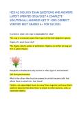 HESI A2 BIOLOGY EXAM QUESTIONS AND ANSWERS LATEST UPDATED 2026&sol;2027 A COMPLETE SOLUTION ALL ANSWERS GET IT 100&percnt; CORRECT VERIFIED BEST GRADED A&plus; FOR SUCCESS