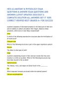 HESI A2 ANATOMY & PHYSIOLOGY EXAM QUESTIONS & ANSWER EXAM QUESTIONS AND ANSWERS LATEST UPDATED 2026&sol;2027 A COMPLETE SOLUTION ALL ANSWERS GET IT 100&percnt; CORRECT VERIFIED BEST GRADED A&plus; FOR SUCCESS