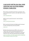 CLUB PILATES WRITTEN 2026 FINAL PAPER&NewLine;QUESTIONS AND SOLUTIONS PREMIUM&NewLine;REVISION COMPILATION
