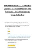 HESI PN EXIT Exam V3 &ndash; 110 Practice Questions and Verified Answers with Rationales for 2027&sol;2028 Exam Preparation
