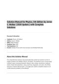 Solution Manual for Physics&comma; 5th Edition by James S&period; Walker &vert; 2026 Update &vert; with Complete Solutions