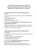 WGU D099 Sales Management &vert; OA &lpar;Objective Assessment&rpar; &vert; Questions and Correct Answers with Rationale &vert; New Update 2026-2027 &vert; Graded A&plus;