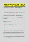 Dental Assistant Practice Exam UPDATED &NewLine;QUESTIONS AND CORRECT ANSWERS