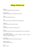 Biology 103 final exam Answered