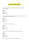 BIO 103 FINAL &lpar;GMU&rpar; Questions and answers