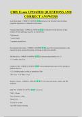 CBIS Exam UPDATED QUESTIONS AND &NewLine;CORRECT ANSWERS
