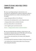 CMAN 272 EXAM 1 HIGH-YIELD TOPICS&NewLine;SUMMARY 2026