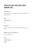 CMAN 272 EXAM 2 HIGH-YIELD TOPICS&NewLine;SUMMARY 2026&NewLine;