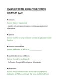 CMAN 272 EXAM 3 HIGH-YIELD TOPICS&NewLine;SUMMARY 2026