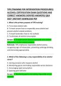 TIPS &lpar;Training for Intervention ProcedureS&rpar; Alcohol Certification Exam Questions and Correct Answers