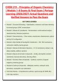 CHEM 219 &ndash; Principles of Organic Chemistry &vert; Module 1&ndash;8 Exams & Final Exam &vert; Portage Learning &lpar;2026&sol;2027&rpar; Actual Questions and Verified Answers to Pass the Exam