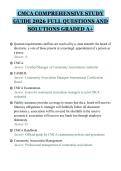 CMCA COMPREHENSIVE STUDY&NewLine;GUIDE 2026 FULL QUESTIONS AND&NewLine;SOLUTIONS GRADED A&plus;&NewLine;