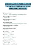 CMCA PRACTICE ACTUAL EXAM&NewLine;PAPER 2026 QUESTIONS WITH&NewLine;ANSWERS GRADED A&plus;&NewLine;