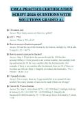 CMCA PRACTICE CERTIFICATION&NewLine;SCRIPT 2026 QUESTIONS WITH&NewLine;SOLUTIONS GRADED A&plus;