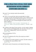 CMCA PRACTICE FINAL TEST 2026&NewLine;QUESTIONS WITH CORRECT&NewLine;ANSWERS GRADED A&plus;&NewLine;